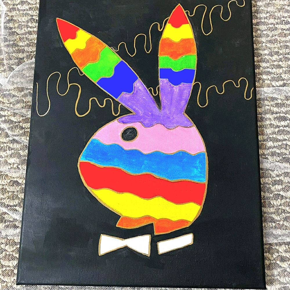 2/$20 Playboy Bunny- Rainbow Painting